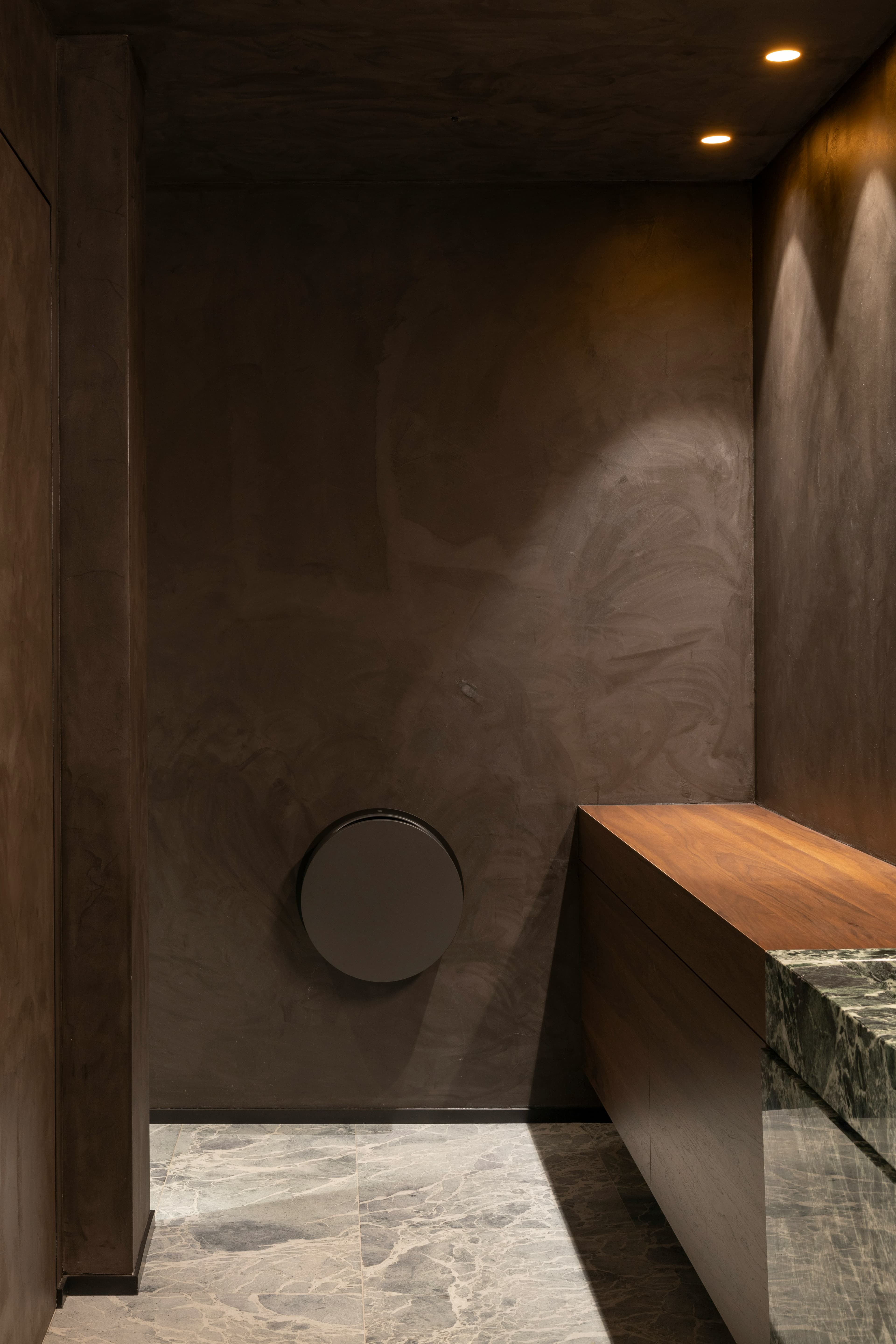 Dark Stone Dining Interior
